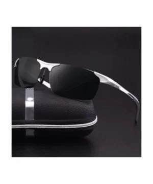 Mens Sunglasses Polarized Sports Sunglasses Night Vision Glasses for Cycling - Silver & Grey - CR18GYM9Z7A $5.69 Sport