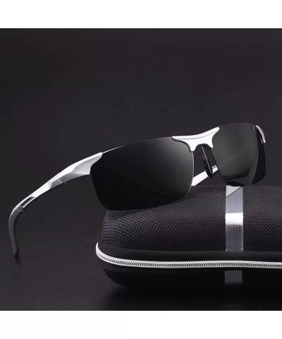 Mens Sunglasses Polarized Sports Sunglasses Night Vision Glasses for Cycling - Silver & Grey - CR18GYM9Z7A $5.69 Sport