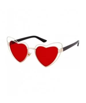 Clout Goggle Heart Sunglasses Vintage Cat Eye Mod Style Retro Kurt Cobain Glasses - Gold Frame Red Lens - CY18LG8E8NC $11.53 ...