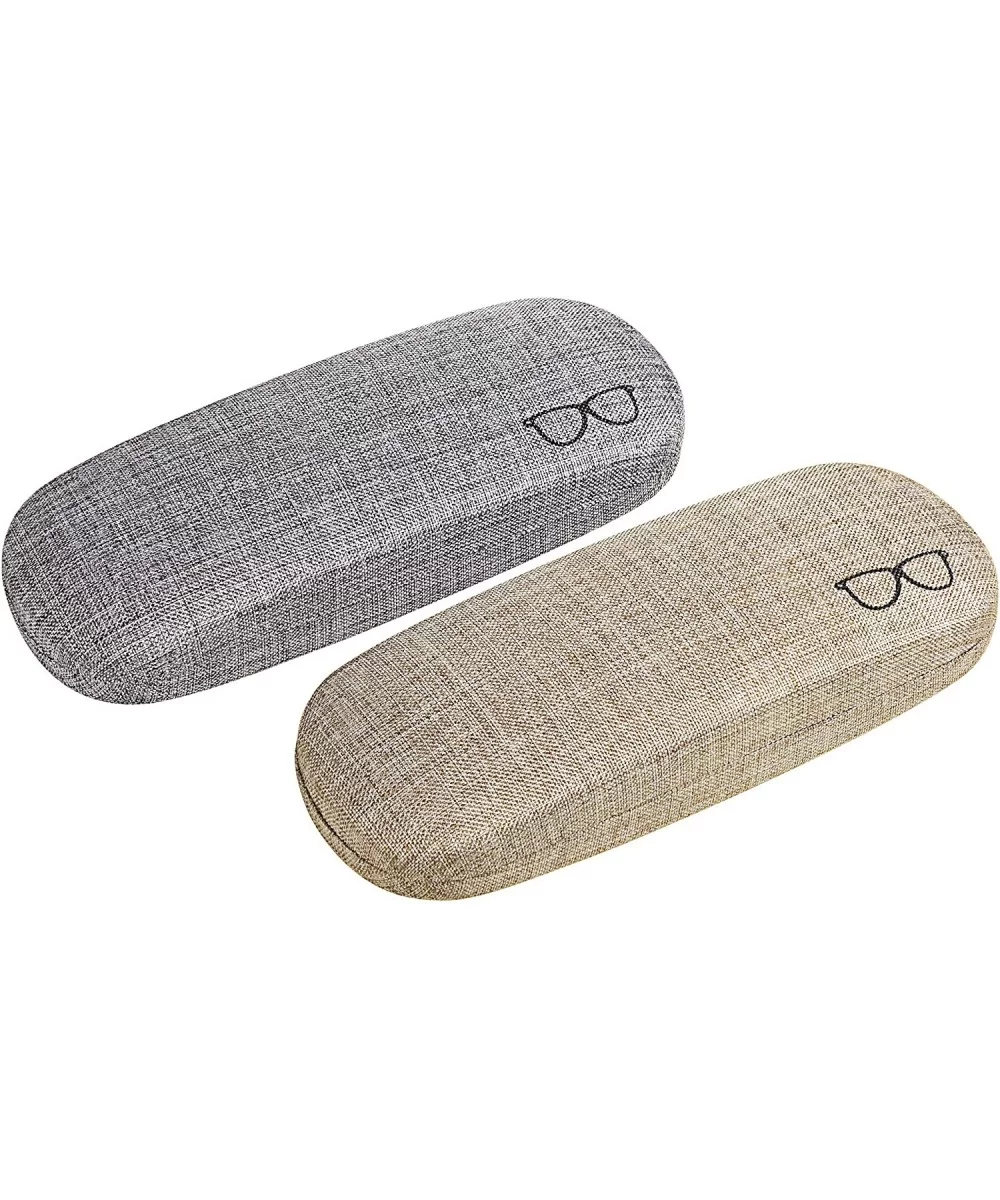 Pack of 2 Hard Shell Eyeglasses Glasses Case Linen Glasses Protective Case for Eyeglasses - Sunglasses - CB18RL0U8QE $8.58 Av...