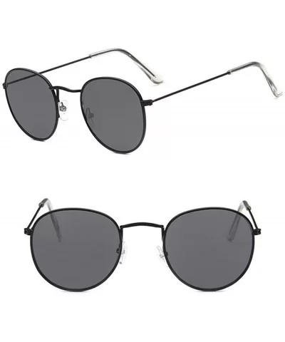 Round Mirror Sunglasses Women Metal Vintage Sun Glasses Female Classic - 2 - CZ18R48LCWZ $25.65 Round