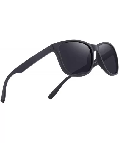 Women Polarized Sunglasses For Driving Outdoor Sports Tr90 Men Polarized Retro Sunglasses for Men - Matte Black - C818W6U94GS...