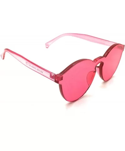 One Piece PC Lens Rimless Ultra-Bold Colorful Mono Block Sunglasses - Red - CI17YY4C2IL $5.91 Rimless