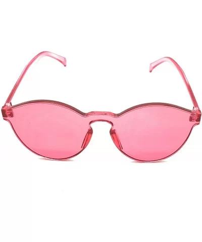 One Piece PC Lens Rimless Ultra-Bold Colorful Mono Block Sunglasses - Red - CI17YY4C2IL $5.91 Rimless