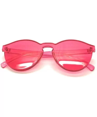 One Piece PC Lens Rimless Ultra-Bold Colorful Mono Block Sunglasses - Red - CI17YY4C2IL $5.91 Rimless