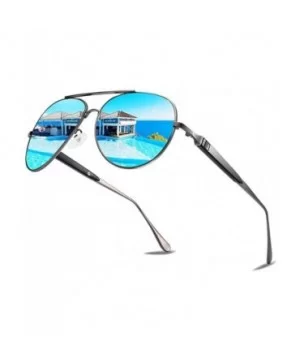 Driving Sunglasses for Men/Women Polarized UV Protection Small Face Aviator Sunglasses and Outdoor Sports - Blue - CY199CNKM0...