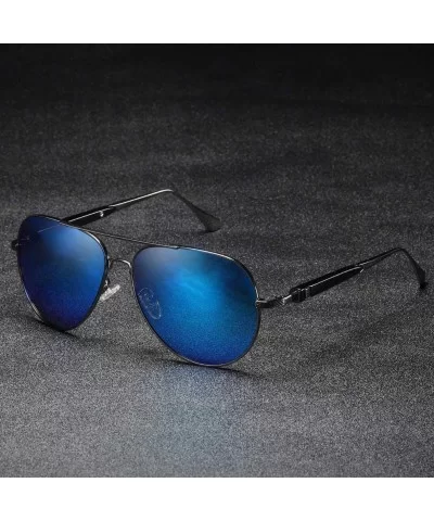 Driving Sunglasses for Men/Women Polarized UV Protection Small Face Aviator Sunglasses and Outdoor Sports - Blue - CY199CNKM0...