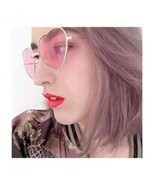 Ladies Heart Shaped Sunglasses Metal Women Designer Fashion Rimless Lenses Sun Glasses - C12 - CV18Y6IWOQ7 $18.95 Rectangular