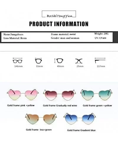 Ladies Heart Shaped Sunglasses Metal Women Designer Fashion Rimless Lenses Sun Glasses - C12 - CV18Y6IWOQ7 $18.95 Rectangular