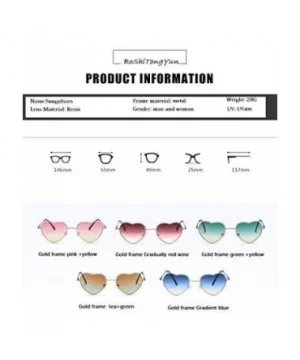 Ladies Heart Shaped Sunglasses Metal Women Designer Fashion Rimless Lenses Sun Glasses - C12 - CV18Y6IWOQ7 $18.95 Rectangular