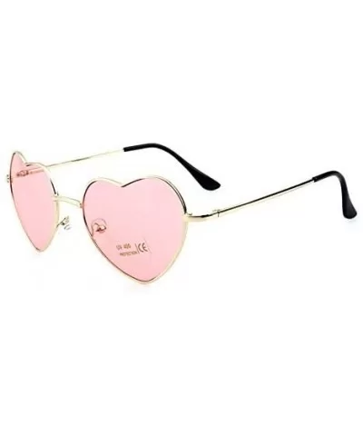 Ladies Heart Shaped Sunglasses Metal Women Designer Fashion Rimless Lenses Sun Glasses - C12 - CV18Y6IWOQ7 $18.95 Rectangular