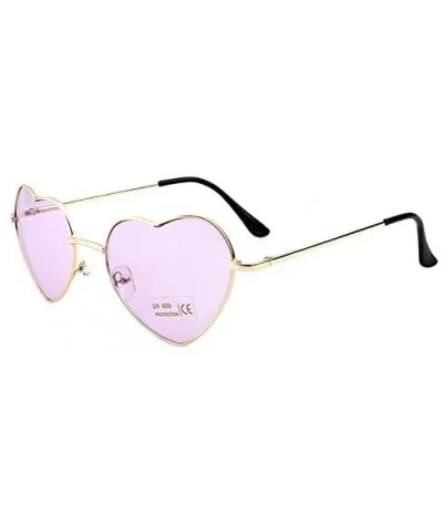 Ladies Heart Shaped Sunglasses Metal Women Designer Fashion Rimless Lenses Sun Glasses - C12 - CV18Y6IWOQ7 $18.95 Rectangular