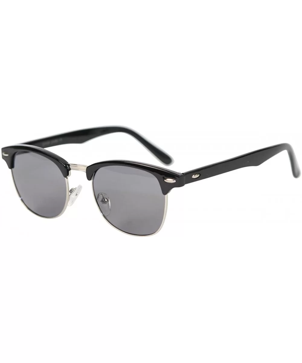 Classic Iconic Retro Classic Style Half Frame Horn Rimmed Sunglasses - Black - CZ115VPV98D $5.45 Semi-rimless