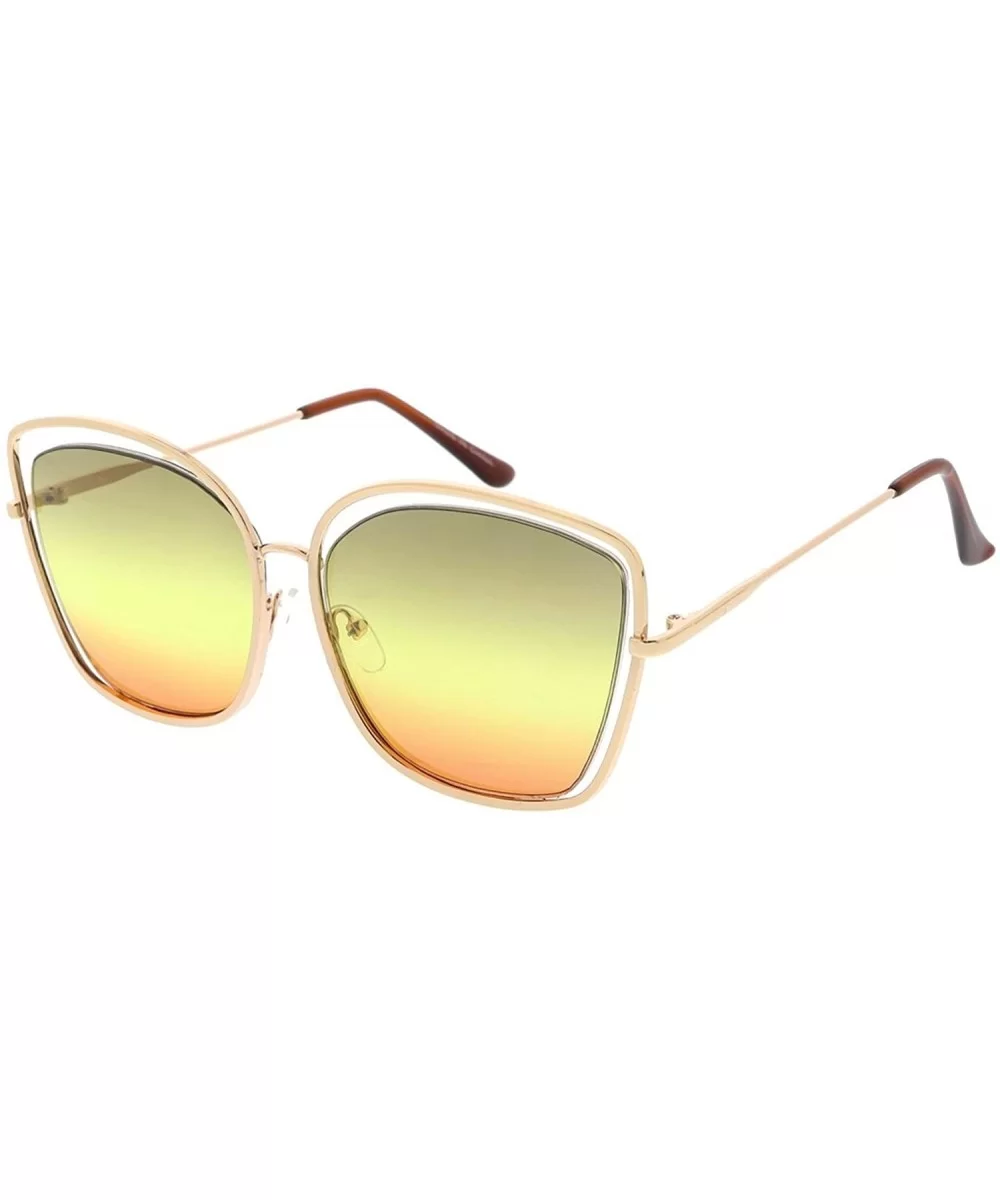 Heritage Modern "Evolve" Double Wired Aviator Frame Sunglasses - Green - CI18GY42K3A $7.95 Aviator