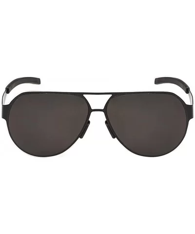 Top Luxury Sunglasses Feature Style Avaitor Lens Metal Big Frame - Black/Black - CJ11ZIRHNF7 $13.35 Sport