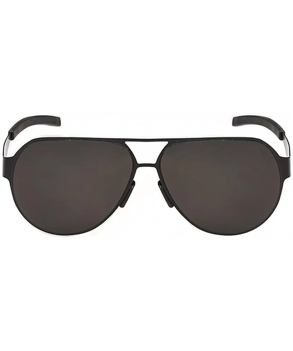 Top Luxury Sunglasses Feature Style Avaitor Lens Metal Big Frame - Black/Black - CJ11ZIRHNF7 $13.35 Sport