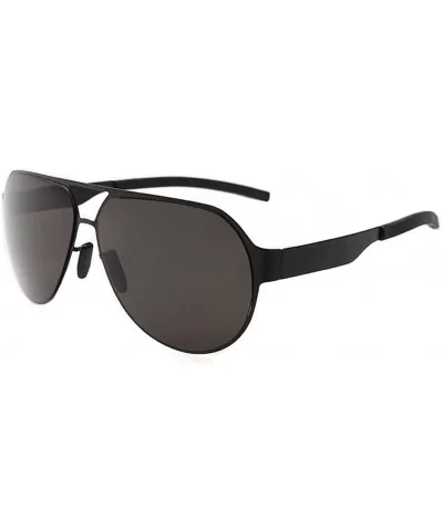 Top Luxury Sunglasses Feature Style Avaitor Lens Metal Big Frame - Black/Black - CJ11ZIRHNF7 $13.35 Sport