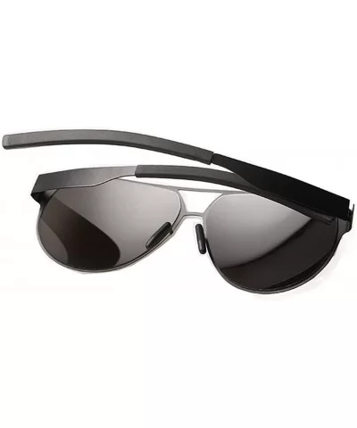 Top Luxury Sunglasses Feature Style Avaitor Lens Metal Big Frame - Black/Black - CJ11ZIRHNF7 $13.35 Sport