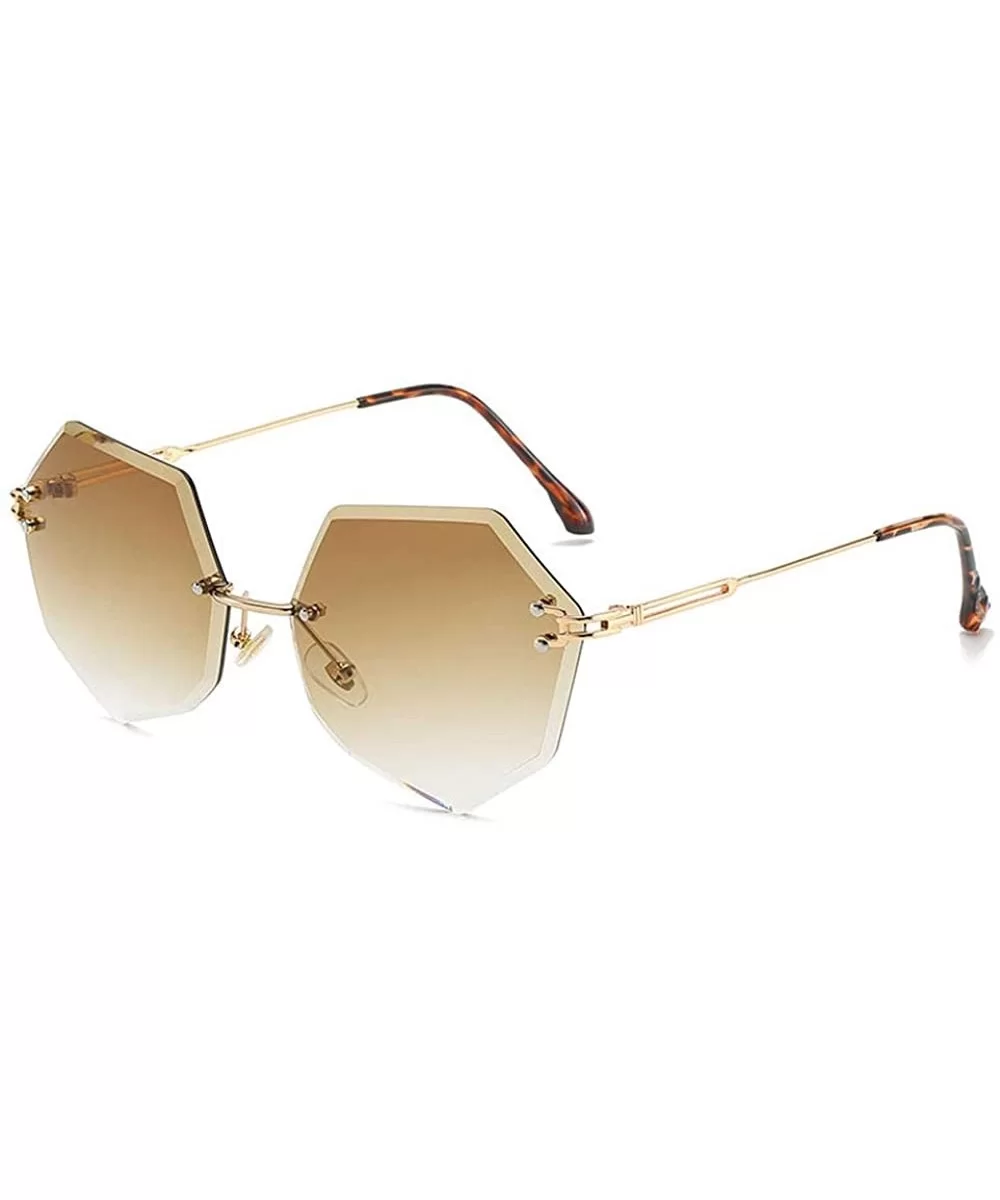 Rimless Colored Sunglasses Ocean Glasses Female Sunshade Glasses - 5 - CD198R6ZMY9 $22.31 Rimless