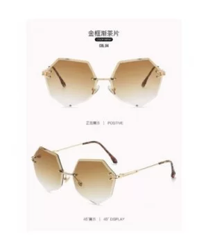 Rimless Colored Sunglasses Ocean Glasses Female Sunshade Glasses - 5 - CD198R6ZMY9 $22.31 Rimless