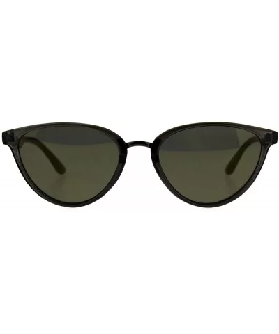 Womens Color Mirror Cat Eye Thin Horn Rim Plastic Sunglasses - Slate Gold - C418CIASE44 $7.20 Cat Eye