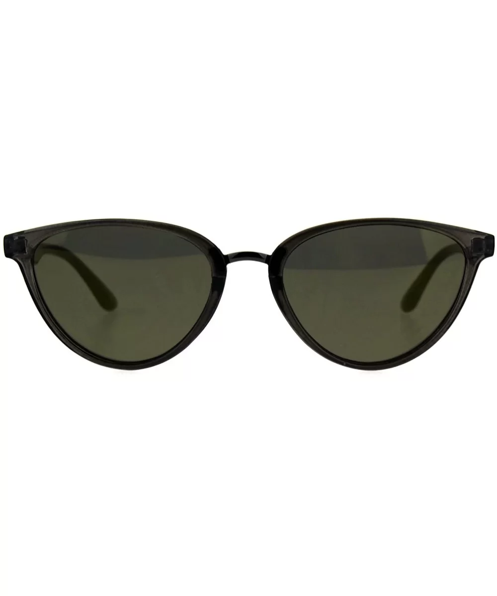 Womens Color Mirror Cat Eye Thin Horn Rim Plastic Sunglasses - Slate Gold - C418CIASE44 $7.20 Cat Eye