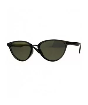 Womens Color Mirror Cat Eye Thin Horn Rim Plastic Sunglasses - Slate Gold - C418CIASE44 $7.20 Cat Eye