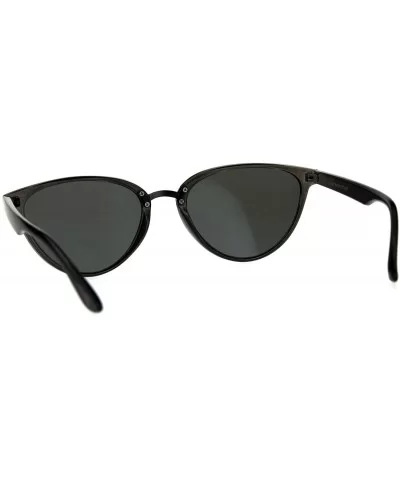 Womens Color Mirror Cat Eye Thin Horn Rim Plastic Sunglasses - Slate Gold - C418CIASE44 $7.20 Cat Eye