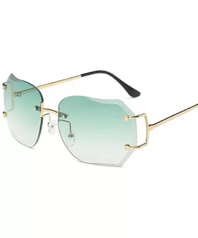 Fashion Oversized Rimless Sunglasses Women Clear Lens Glasses - D - CL18R96RQQD $6.11 Oversized