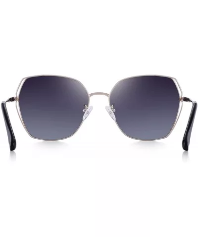 OLIEYET Fashion Oversized Square Sunglasses for Women Flat Mirrored Lens - Black - C318S3NYAWW $18.44 Oversized