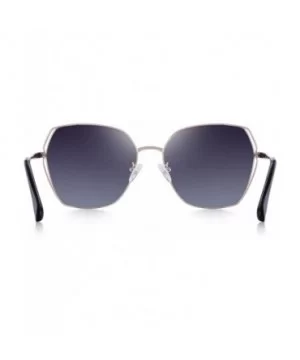 OLIEYET Fashion Oversized Square Sunglasses for Women Flat Mirrored Lens - Black - C318S3NYAWW $18.44 Oversized