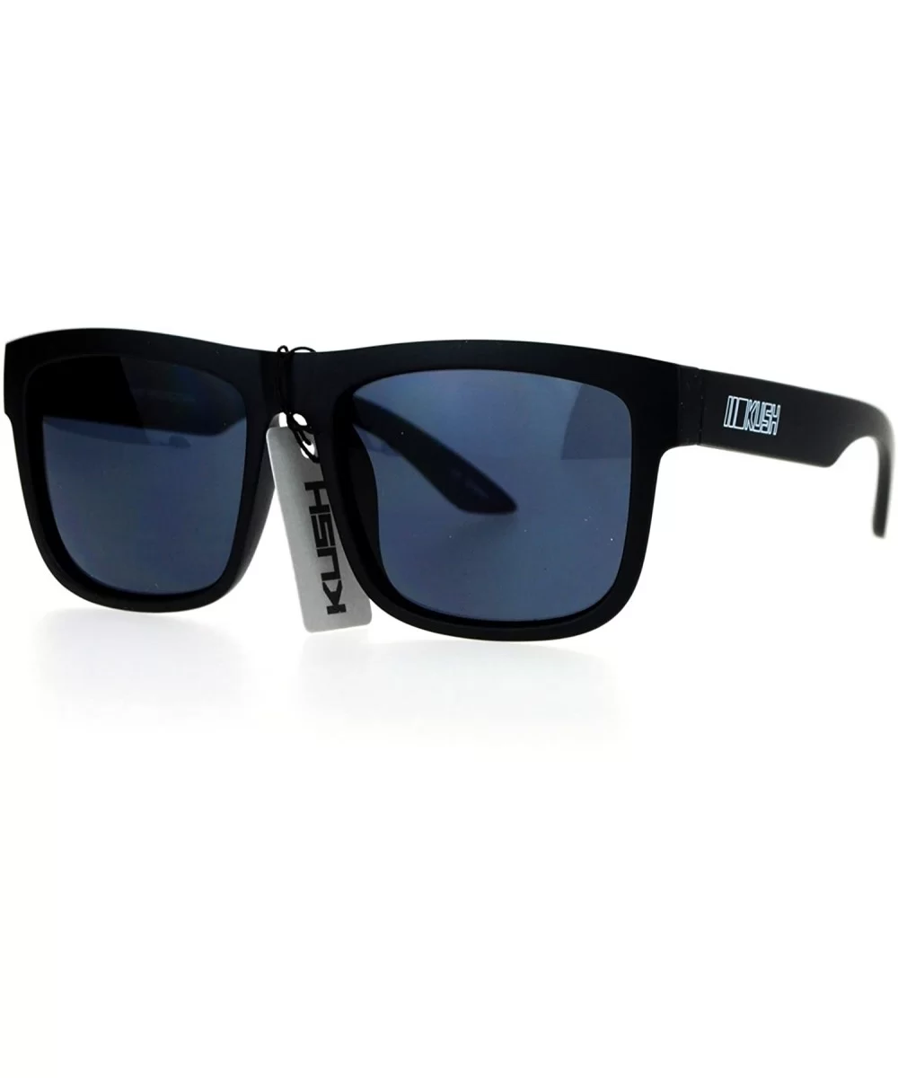 Dark Black Mens Oversize Sport Horned Sunglasses - Matte Black - CV12EO5OVJ9 $7.05 Sport