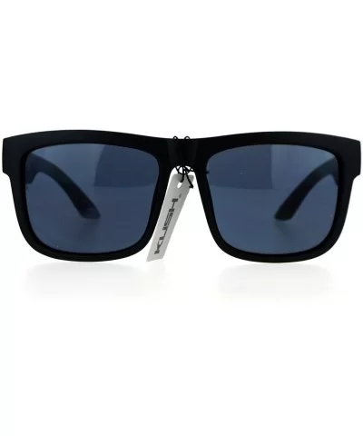 Dark Black Mens Oversize Sport Horned Sunglasses - Matte Black - CV12EO5OVJ9 $7.05 Sport