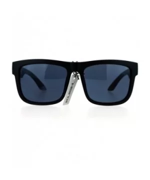 Dark Black Mens Oversize Sport Horned Sunglasses - Matte Black - CV12EO5OVJ9 $7.05 Sport