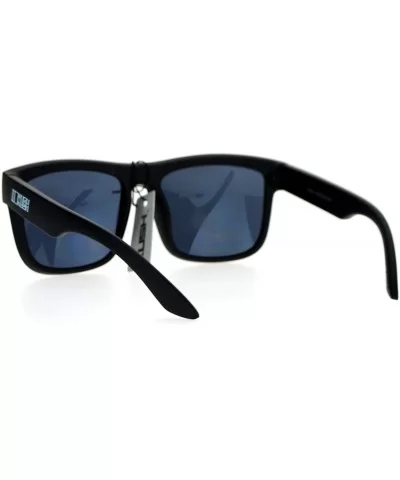 Dark Black Mens Oversize Sport Horned Sunglasses - Matte Black - CV12EO5OVJ9 $7.05 Sport