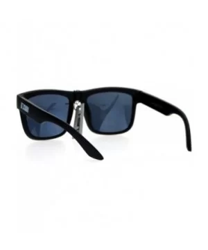 Dark Black Mens Oversize Sport Horned Sunglasses - Matte Black - CV12EO5OVJ9 $7.05 Sport