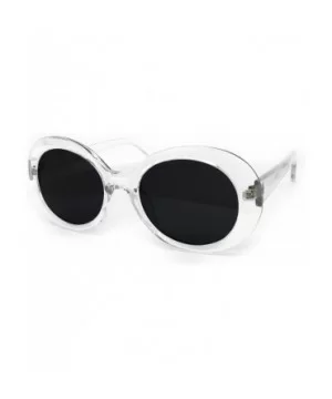 SA122 Original Classic Dark Mod Round Pop Oval Lens Kurt Cobain Nirvana Bold Retro Vintage Sunglasses - Clear - C5184Y8DA2Z $...