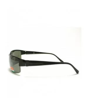 Men's Half Rim Narrow Rectangular Sunglasses - Black - C81102PZZ1T $5.44 Rectangular