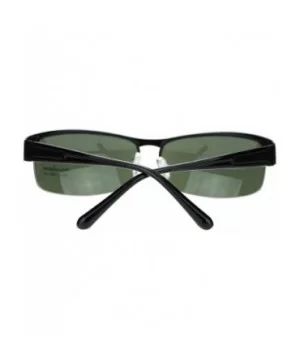 Men's Half Rim Narrow Rectangular Sunglasses - Black - C81102PZZ1T $5.44 Rectangular