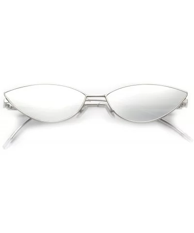 Fashion Designer Sunglasses Retro Small Petals Shape Arc Temple Design B2298 - Silver - CG18C03CKDW $12.94 Round