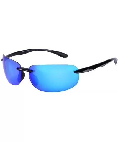 Lovin Maui" Sport Wrap Polarized Sunglasses for Men and Women - Lightweight Frames - Open Road Blue - CX12EVMO9ZV $29.94 Rimless