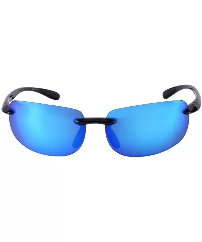 Lovin Maui" Sport Wrap Polarized Sunglasses for Men and Women - Lightweight Frames - Open Road Blue - CX12EVMO9ZV $29.94 Rimless