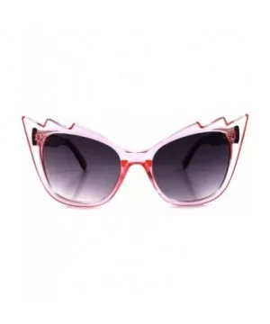 Unique Vintage Inspired Sexy Womens Celebrity Designer Cat Eye Sunglasses - Crystal Pink - CI1892DQ68N $10.67 Cat Eye