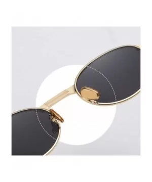 Retro Sunglasses Vintage Men Summer Metal Punk Women Oval Anti Blue Light Uv400 - Gold With Red - CA1903NCKXU $7.41 Oval