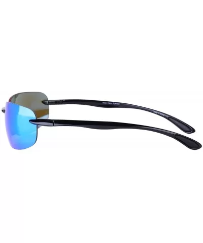 Lovin Maui" Sport Wrap Polarized Sunglasses for Men and Women - Lightweight Frames - Open Road Blue - CX12EVMO9ZV $29.94 Rimless