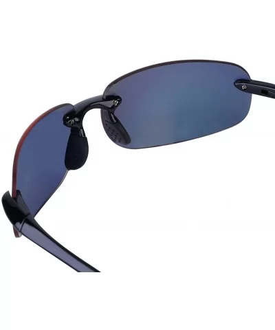 Lovin Maui" Sport Wrap Polarized Sunglasses for Men and Women - Lightweight Frames - Open Road Blue - CX12EVMO9ZV $29.94 Rimless