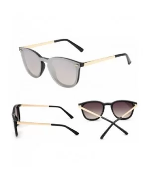 Trendy Rimless Sunglasses Mirror Reflective Sun Glasses for Women Men - Shiny Black / Mirror Sliver - C2184XXTGWA $13.80 Oval