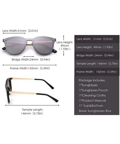 Trendy Rimless Sunglasses Mirror Reflective Sun Glasses for Women Men - Shiny Black / Mirror Sliver - C2184XXTGWA $13.80 Oval