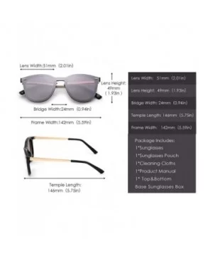 Trendy Rimless Sunglasses Mirror Reflective Sun Glasses for Women Men - Shiny Black / Mirror Sliver - C2184XXTGWA $13.80 Oval