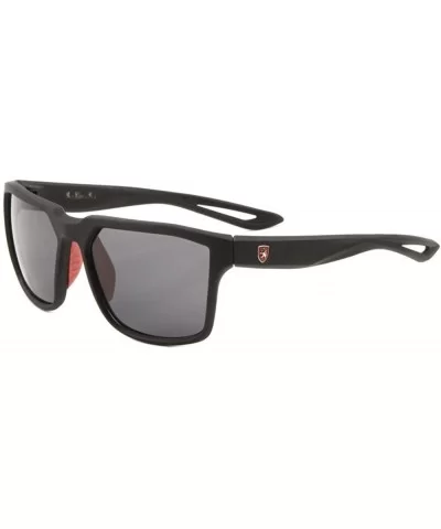 Soft Rubber Classic Square Sunglasses - Black & Red Frame - C618EXLX68O $6.74 Rimless